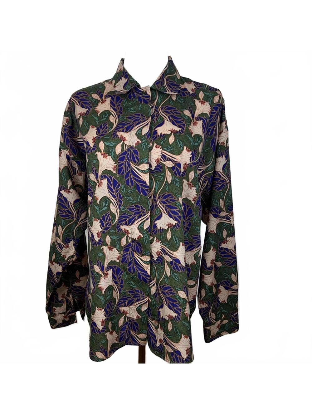 DVF Vintage 70s Bohemian Button Down Blouse Size M